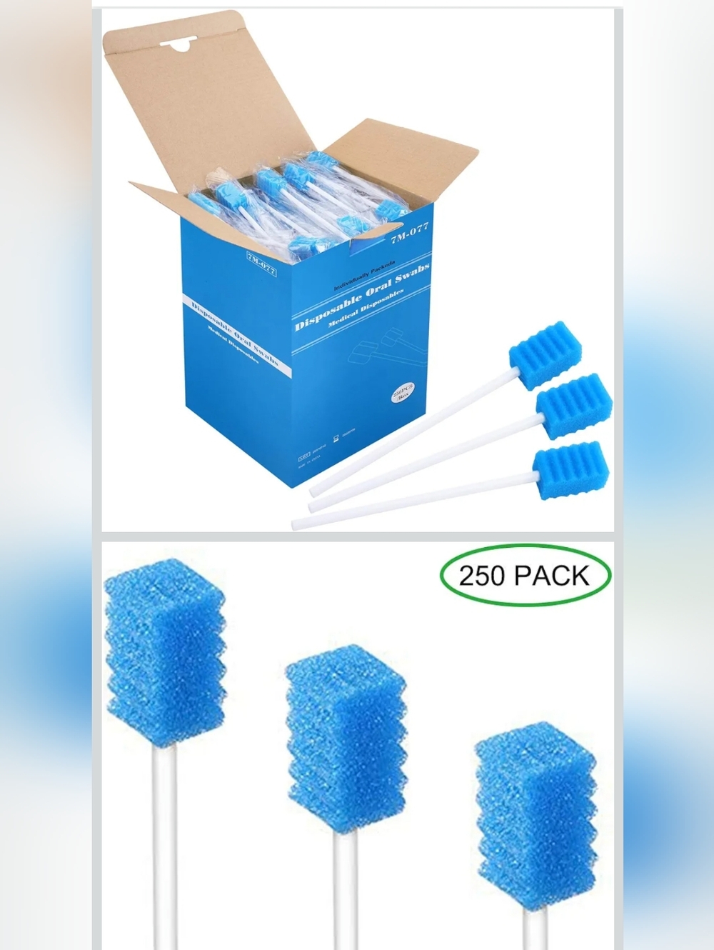 Mouth Swabs Sponge, Disposable Oral Swabs Sterile Unflavored Swabsticks